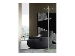Perchero moderno mod. 414 herrajes cromo satinado lacado verde, 180 cm(alto)37 cm(ancho)3