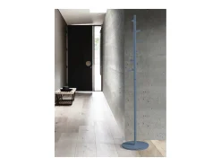 Perchero moderno mod. 401 herrajes cromo satinado lacado azul, 185 cm(alto)35 cm(ancho)35