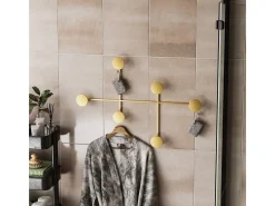 Perchero mural con 6 ganchos en metal H60 cm - DAMA