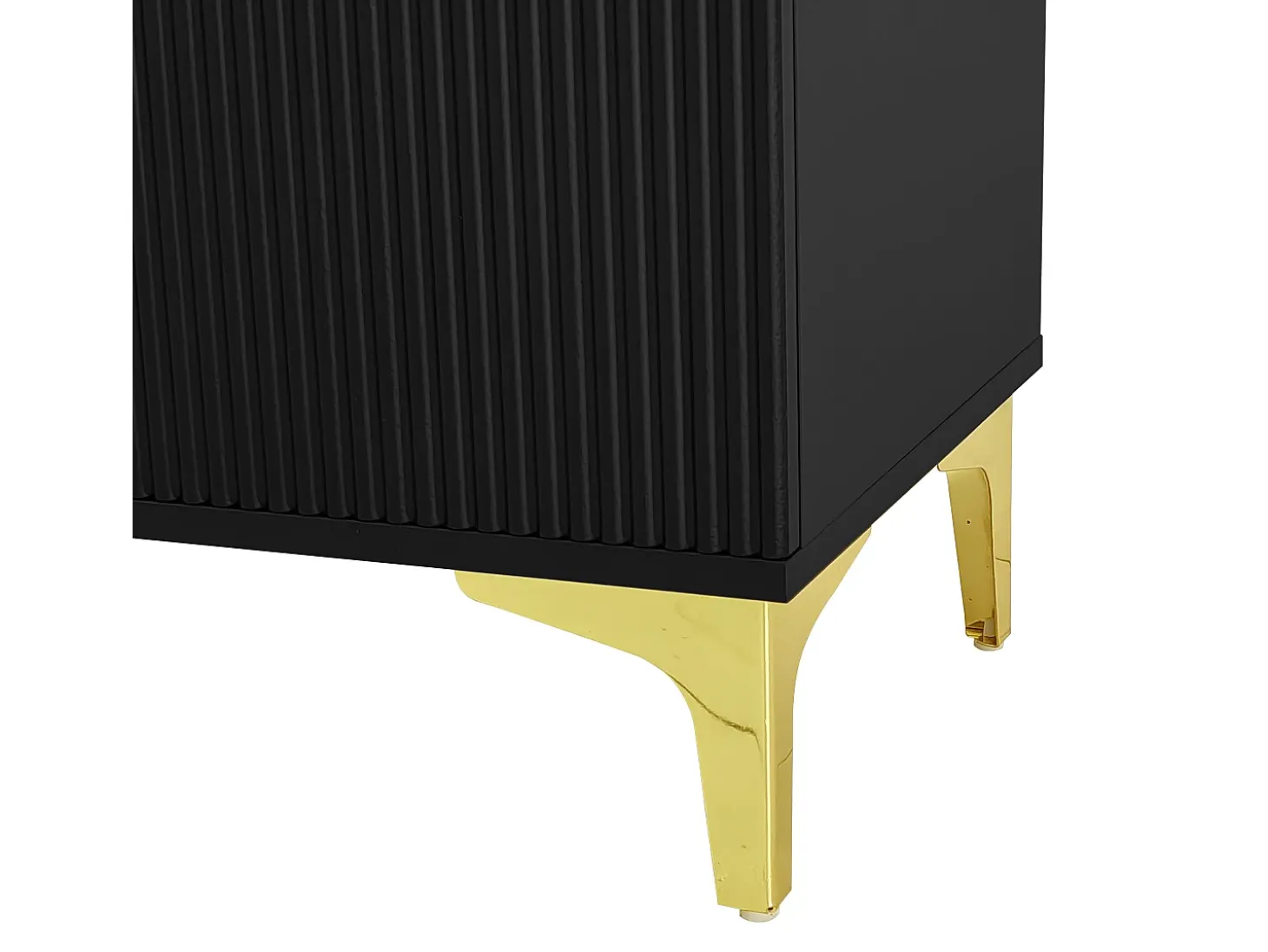 Perchero negro con banco para zapatos - Puertas onduladas, ganchos dorados y estantes ajustables - Muebles modernos para recibidor