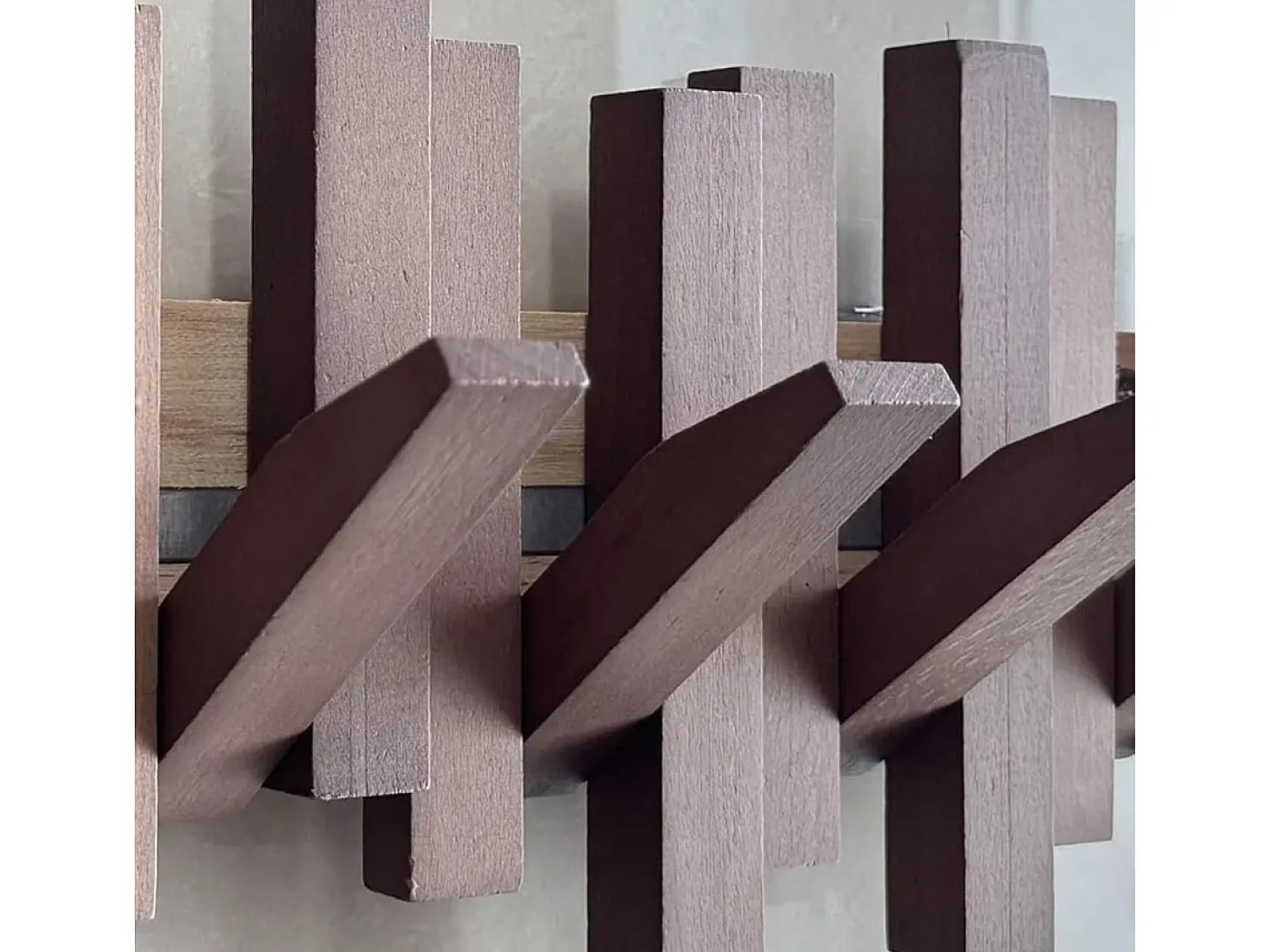 Perchero Nórdico 3 ganchos madera maciza 20x22,8x3,3 cm