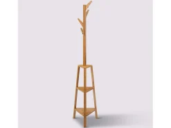 Perchero Pie Bam 4 Colgadores Marrón 177cm