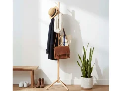 Perchero Reki 8 Colgadores Madera Haya Roble 44x172x44 cm