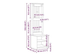 Perchero SANDNES 45x40x159,5 cm madera maciza de pino