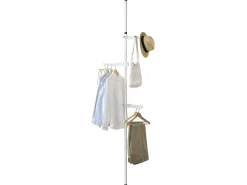 Perchero telescópico regulable en altura 110 - 305 cm blanco 03_0003506