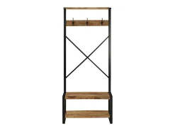 Perchero 80x40x190 cm madera maciza de mango en bruto