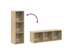 Pieter Estantería libros/mueble TV contrachapada roble 36x30x114 cm