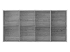 Pieter Estantería/Aparador madera contrachapada gris 66x30x130 cm