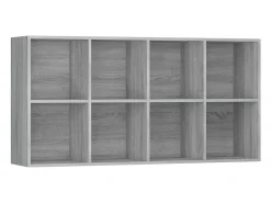 Pieter Estantería/Aparador madera contrachapada gris 66x30x130 cm