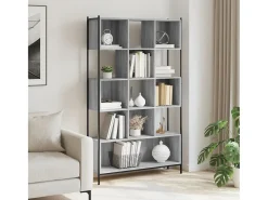 Épinay-sur-Seine Estantería madera de ingeniería gris Sonoma 102x28x172 cm