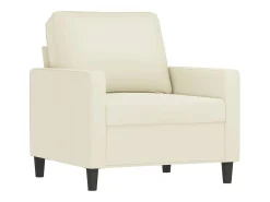 Poltrona com apoio de pés 60 cm veludo cor creme