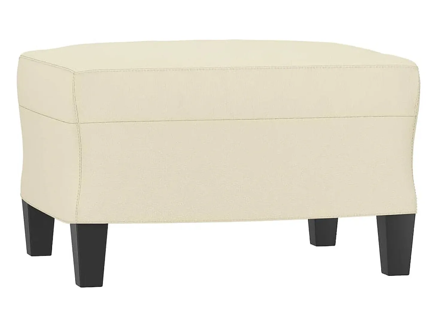 Poltrona com apoio de pés couro artificial 60 cm cor creme