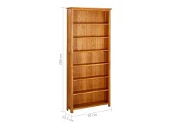 Poyraz vidaX Estantería de 7 niveles de madera maciza de roble 90x22,5x200 cm