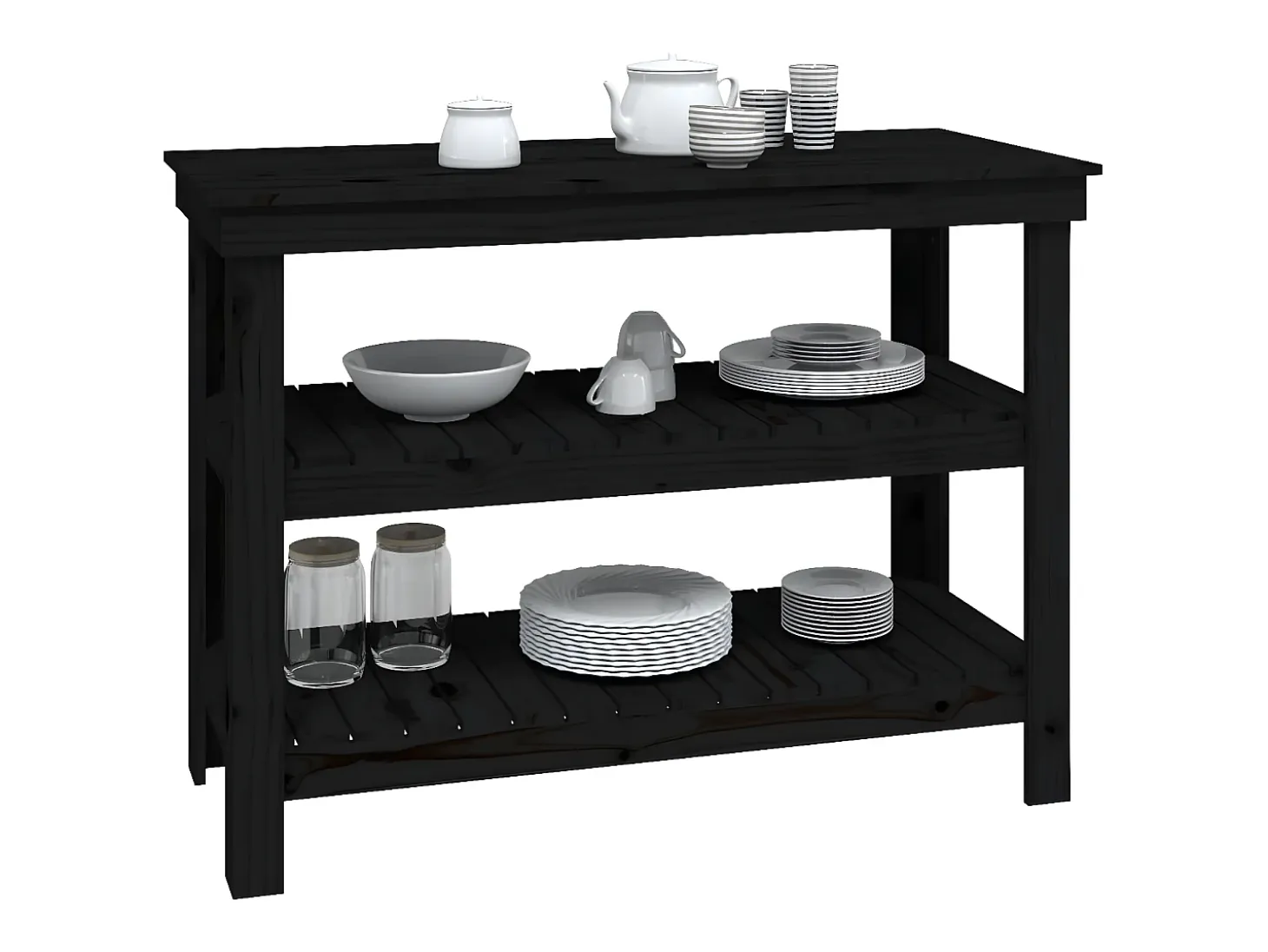 Prolenta Premium - Banco de trabajo de madera maciza de pino negro 110,5x50x80 cm