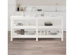 Prolenta Premium - Banco de trabajo de madera maciza de pino blanco 181x50x80 cm