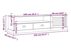 Prolenta Premium - Mueble para TV VIGO madera maciza de pino 156x40x40 cm