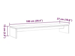 Prolenta Premium - Soporte de monitor madera maciza pino marrón cera 100x27x15 cm