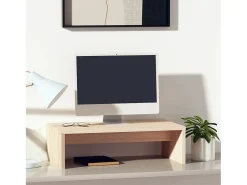 Prolenta Premium - Soporte para monitor madera maciza de pino 50x27x15 cm
