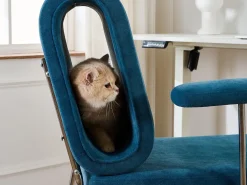 PRÈS - Sillón con Niche Integrada para Gatos, Ergonómico y Resistente a los Arañazos - Para Oficina en Casa y Sala de Estar