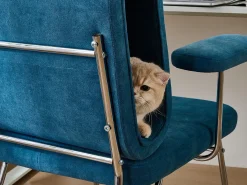 PRÈS - Sillón con Niche Integrada para Gatos, Ergonómico y Resistente a los Arañazos - Para Oficina en Casa y Sala de Estar
