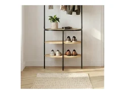 Puerta de guardarropa de metal y madera L60 x H180 cm WILKO
