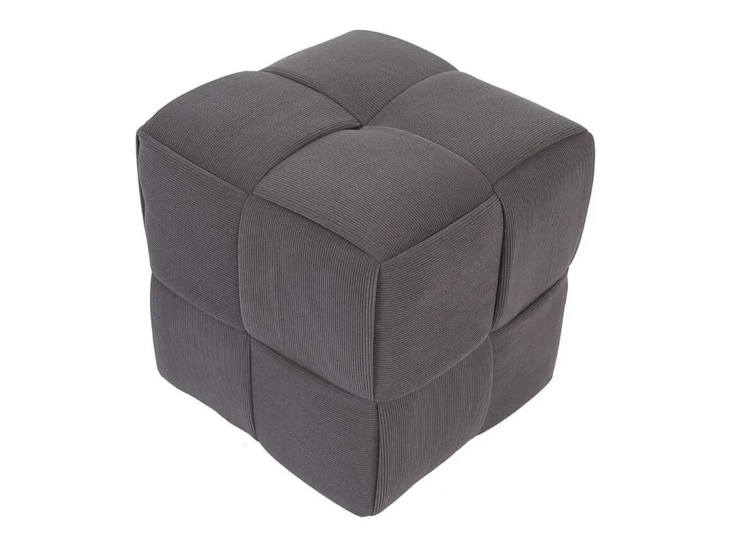Puf Courdoruy diseño cuadrado gris 41x45x45 cm Adec