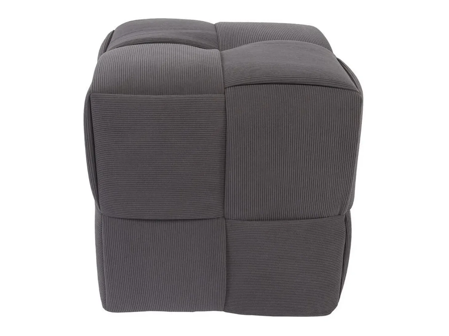 Puf Courdoruy diseño cuadrado gris 41x45x45 cm Adec