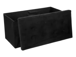 Puf Plegable Doble Lysandre Salón/Comedor, Negro 76x38 cm