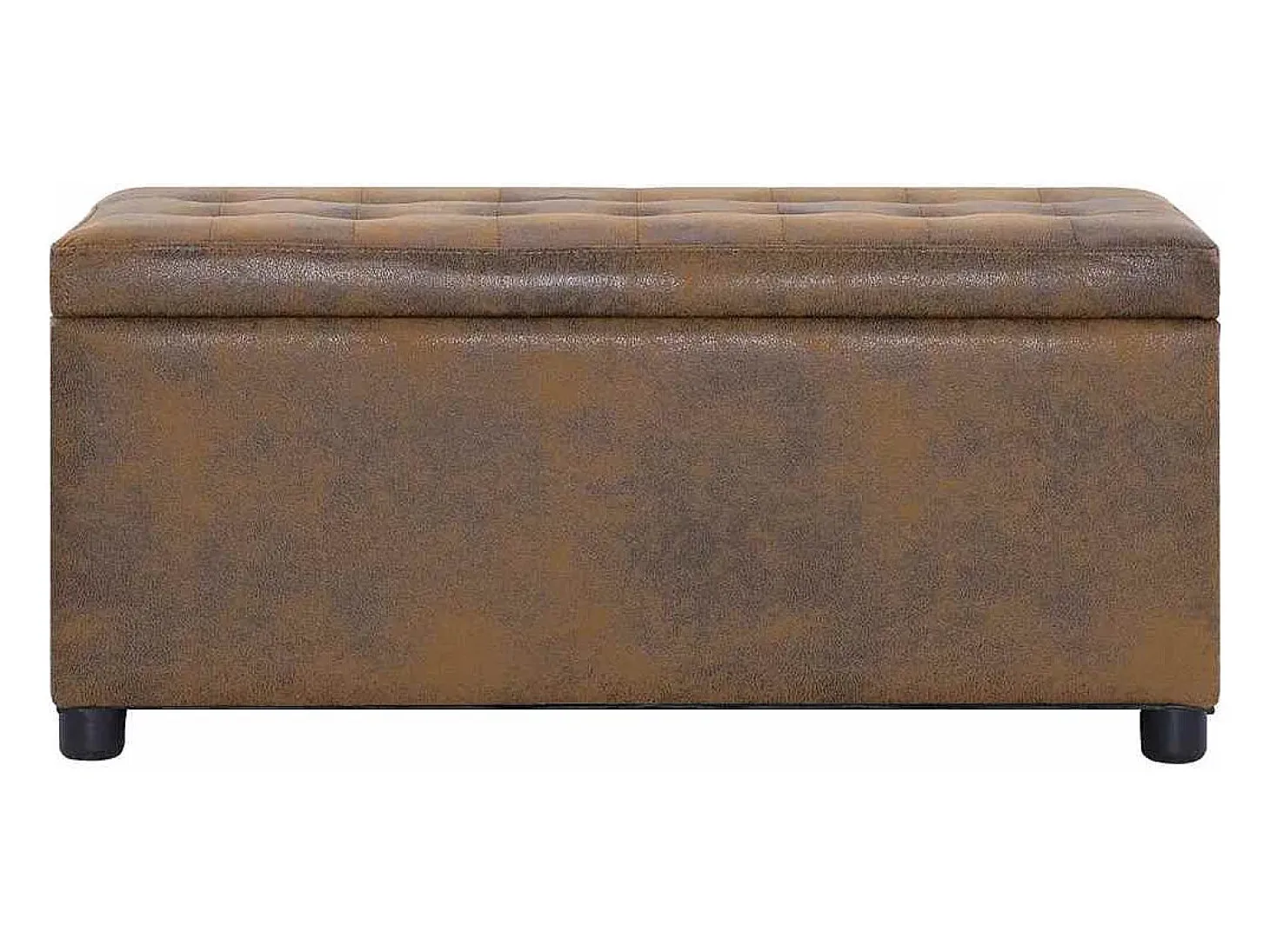 Puff almacenaje 87,5 cm Piel antelina marrón