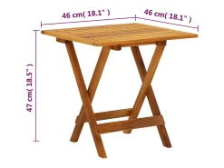 Qalvin Mesa para terraza bistró madera maciza de acacia 46x46x47 cm
