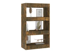 Qarlon Estantería/divisor madera ingeniería roble ahumado 60x30x103 cm