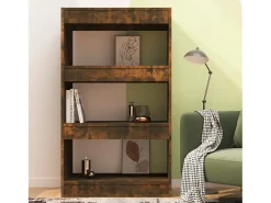 Qarlon Estantería/divisor madera ingeniería roble ahumado 60x30x103 cm