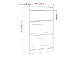Qarlon Estantería/divisor madera ingeniería roble ahumado 60x30x103 cm