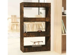 Qarlon Estantería/divisor madera ingeniería roble ahumado 60x30x103 cm