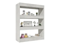 Qerlin Estantería madera contrachapada gris hormigón 80x30x103 cm