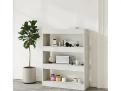 Qerlin Estantería madera contrachapada gris hormigón 80x30x103 cm