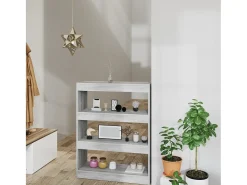 Qerlin Estantería madera contrachapada gris Sonoma 80x30x103 cm