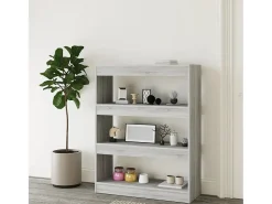 Qerlin Estantería madera contrachapada gris Sonoma 80x30x103 cm