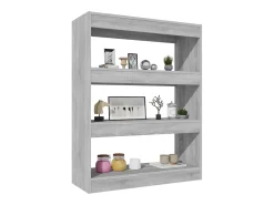 Qerlin Estantería madera contrachapada gris Sonoma 80x30x103 cm