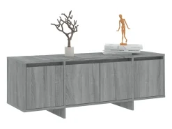 Qirin Mueble de TV madera contrachapada gris Sonoma 120x30x40,5 cm