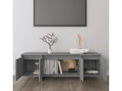 Qirin Mueble de TV madera contrachapada gris Sonoma 120x30x40,5 cm