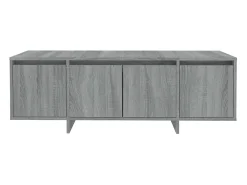 Qirin Mueble de TV madera contrachapada gris Sonoma 120x30x40,5 cm