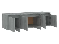 Qirin Mueble de TV madera contrachapada gris Sonoma 120x30x40,5 cm