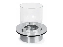 Quemador redondo con cristal para chimenea de bioetanol, biochimenea de acero inoxidable, 3 lt diámetro 35 cm