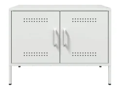 Raena Muebles de TV 2 piezas acero blanco 68x39x50,5 cm