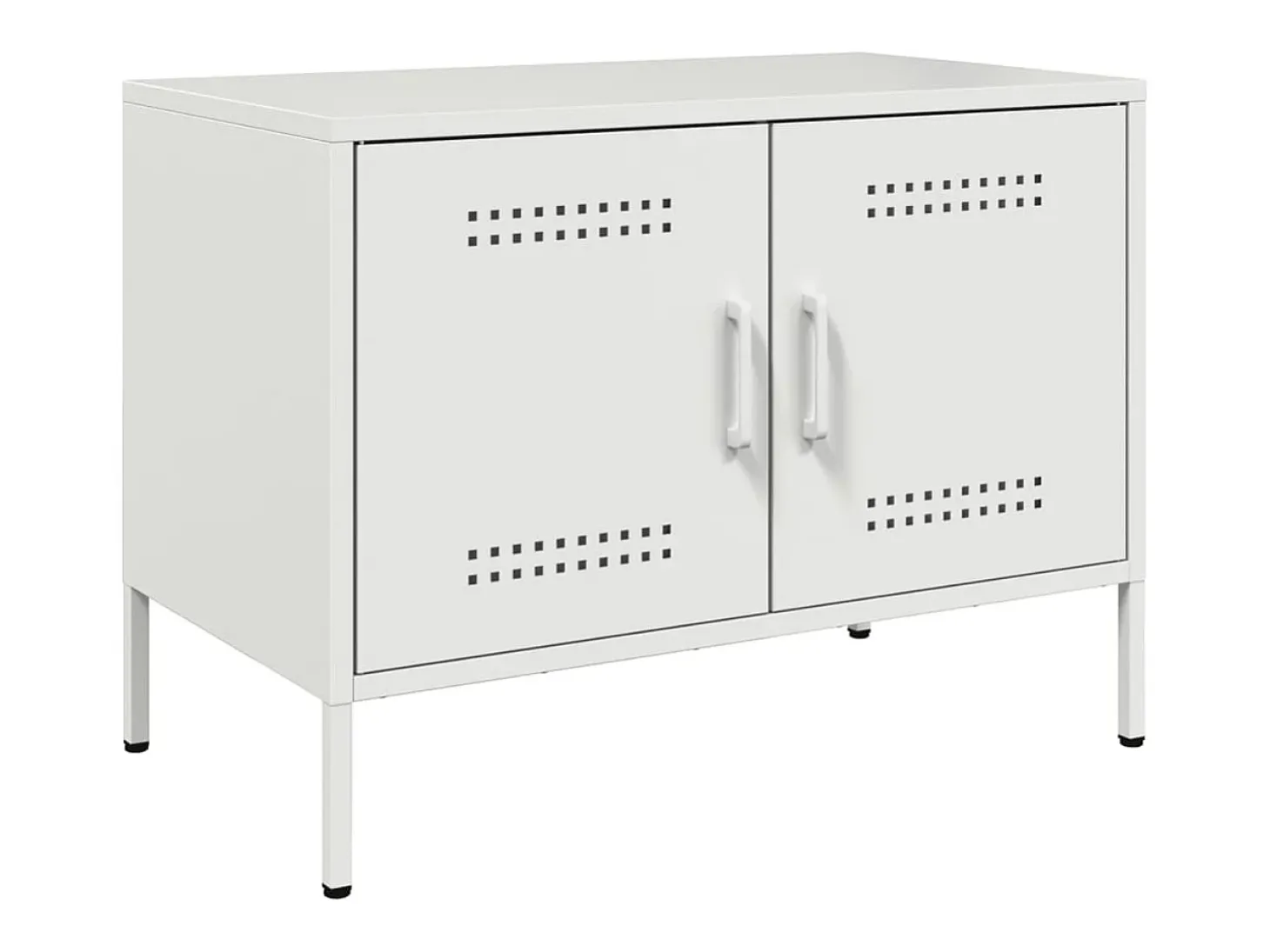 Raena Muebles de TV 2 piezas acero blanco 68x39x50,5 cm