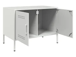 Raena Muebles de TV 2 piezas acero blanco 68x39x50,5 cm