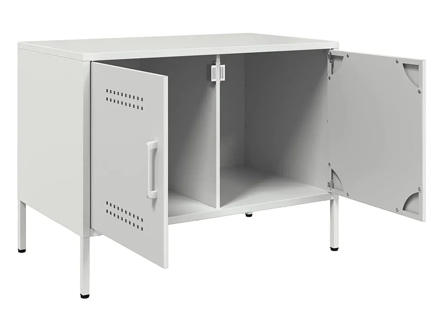 Raena Muebles de TV 2 piezas acero blanco 68x39x50,5 cm