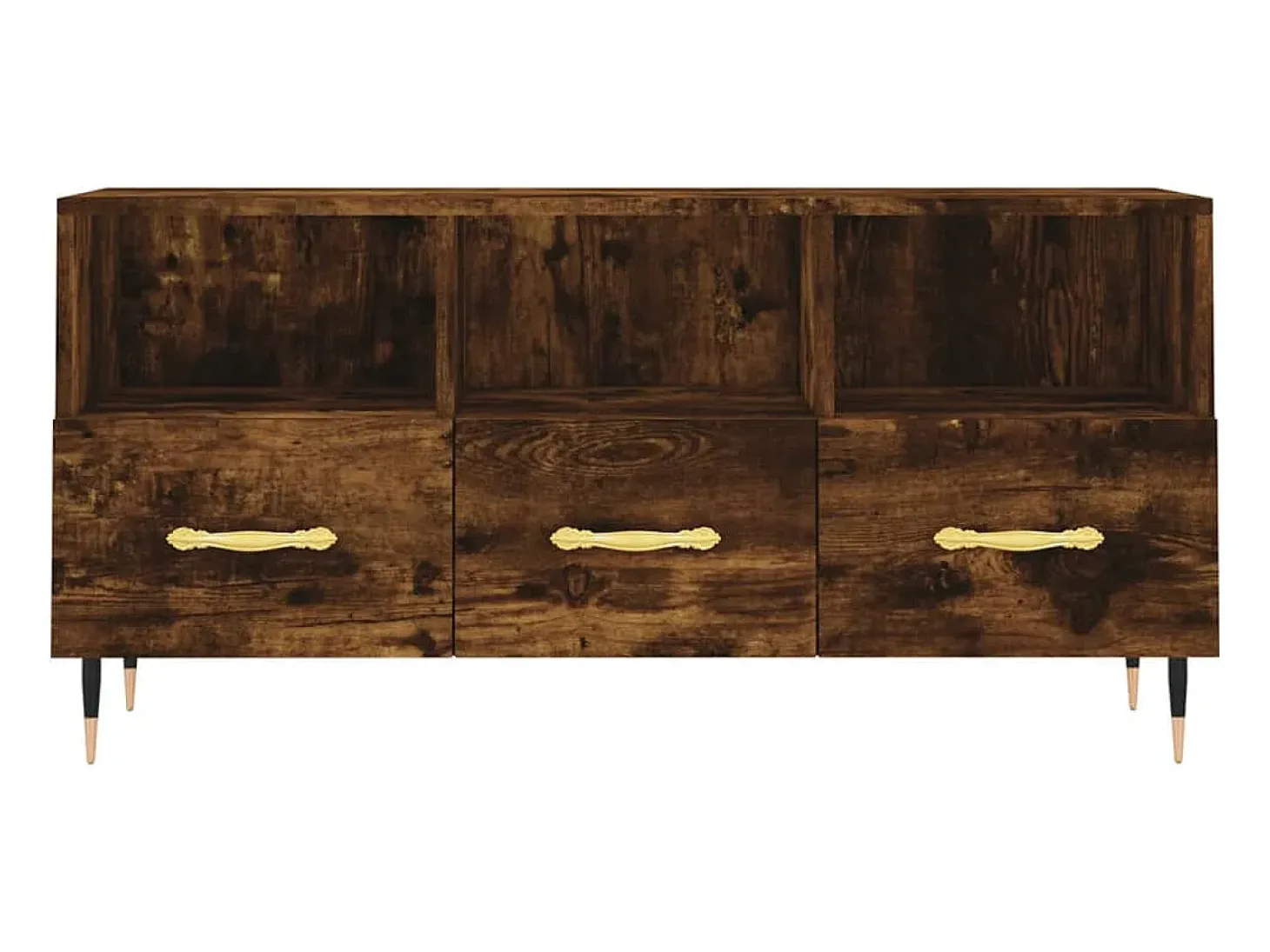 Ravy Mueble de TV madera de ingeniería roble ahumado 102x36x50 cm