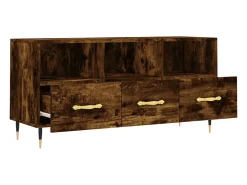 Ravy Mueble de TV madera de ingeniería roble ahumado 102x36x50 cm